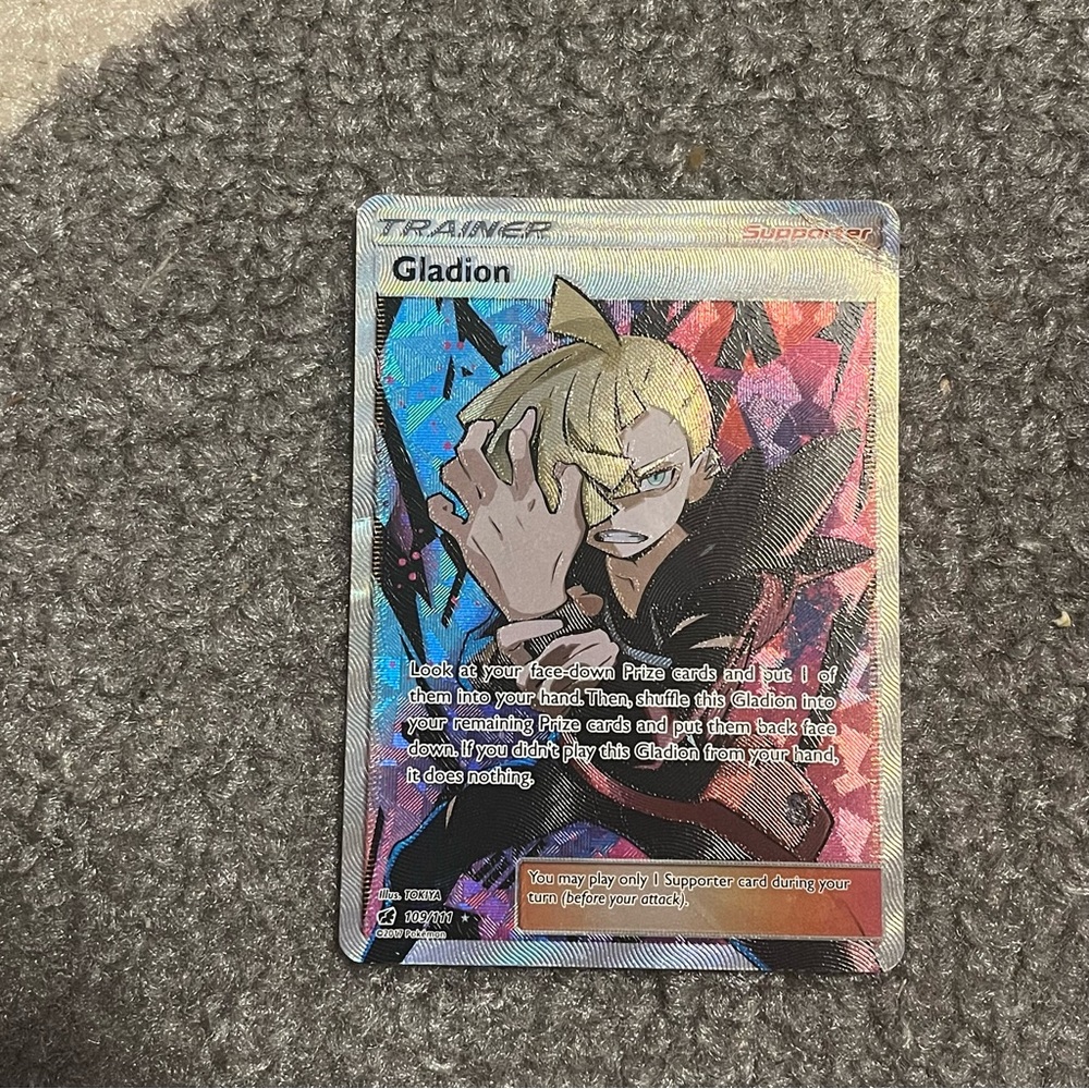 Rare Gladion pokemon trainer card